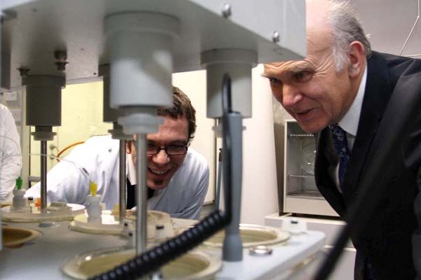 Vince Cable in lab DCU Invent New Frontiers Vince Cable in lab DCU Invent New Frontiers