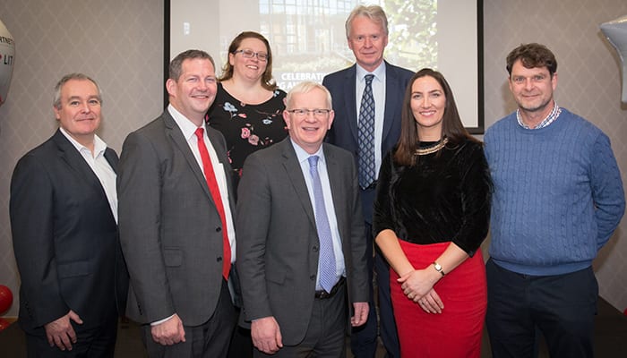 Enterprise Team From Left to Right:Derek Blackweir - LIT, Liam Brown -Vice President LIT, Mary Casey, New Frontiers Programme Coordinator, Professor Vincent Cunane - President LIT, Dick Meaney -LIT, Gillian Barry-Head of Innovation & Enterprise & Simon O’Keeffe- New Frontiers Lead Trainer, Photo credit Shauna Kennedy