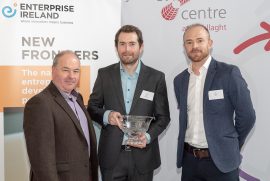 David McDonnell, Oisin Hurley from start up company Talk2MeMore and Eoghan Doyle from Philip Lee Ltd at the New Frontiers Phase 2 Showcase Event
