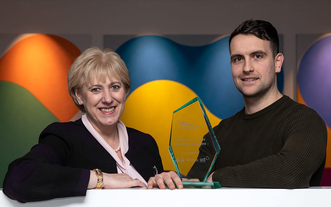 Lead Entrepreneur Award Winner Daniel Nugent with Minister Heather Humphreys