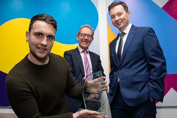 New Frontiers Showcase Winner Daniel Nugent with Leo Moore and John Larkin from William Fry New Frontiers Showcase Winner Daniel Nugent with Leo Moore and John Larkin from William Fry