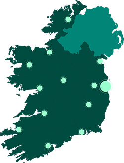 Enterprise Ireland New Frontiers programme map minimalist