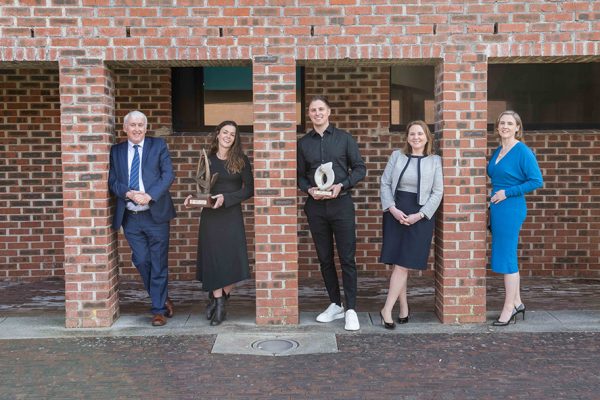 New Frontiers in Cork MTU 4 Paul Healy (Innovation Centre Manager at The Rubicon Centre), Marc O'Donovan Wyatt (founder of Genni, recipient of the Peer Excellence Award), Dr Sinéad Mellett (founder of Natural Vet Co, recipient of the Best Business Opportunity Award), Ciara Concannon (National New Frontiers Manager), and Aoife McInerney (Cork Programme Manager) at the New Frontiers Phase 2 Programme 2024 Graduation, held at Munster Technological University (MTU), Bishopstown Campus. The event celebrated the achievements of Ireland’s next generation of innovative entrepreneurs.