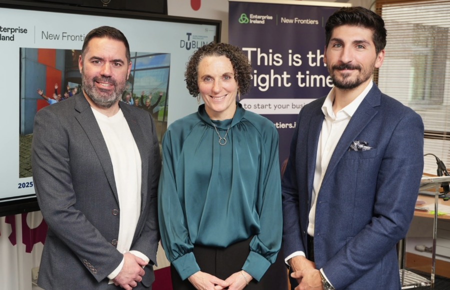 Founders Graduate From Phase 2 New Frontiers Tallaght Laura Enache 2 Peter Connolly (South Dublin LEO), Majella Murphy (Furthr), Hugo Grattirola (Philip Lee)