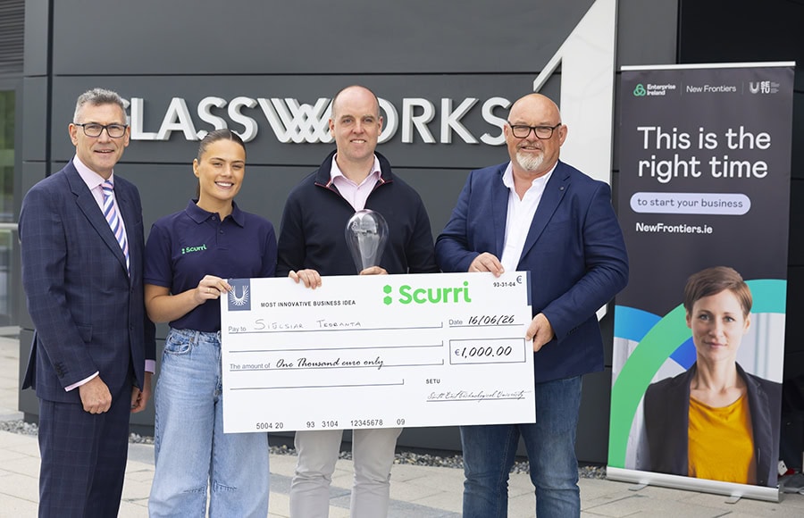New Frontiers Waterford Showcase 2026 Feargal with sponsor Scurri New Frontiers Waterford Showcase 2026 Feargal with sponsor Scurri